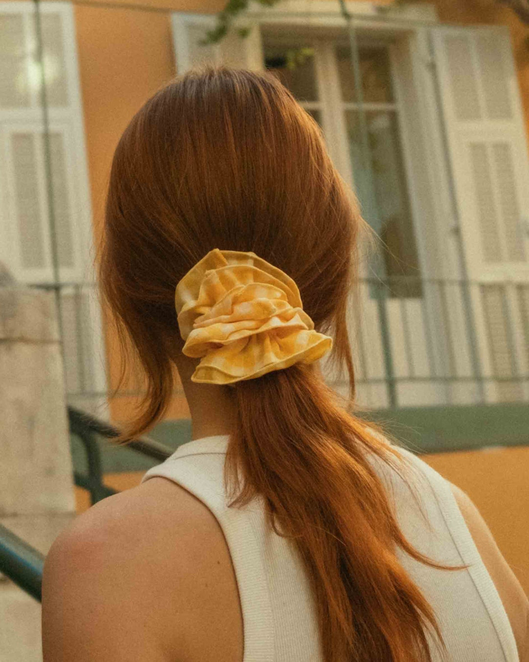 Maxi Hair Scrunchie | Yellow Gingham | Chou²