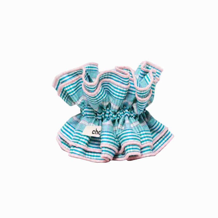 Maxi Hair Scrunchie | Green & Pink Tartan | Chou²