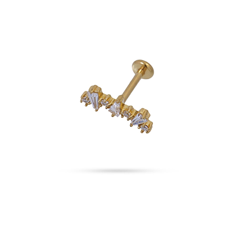 Multistone Flat Back Single Stud Earring | Anartxy