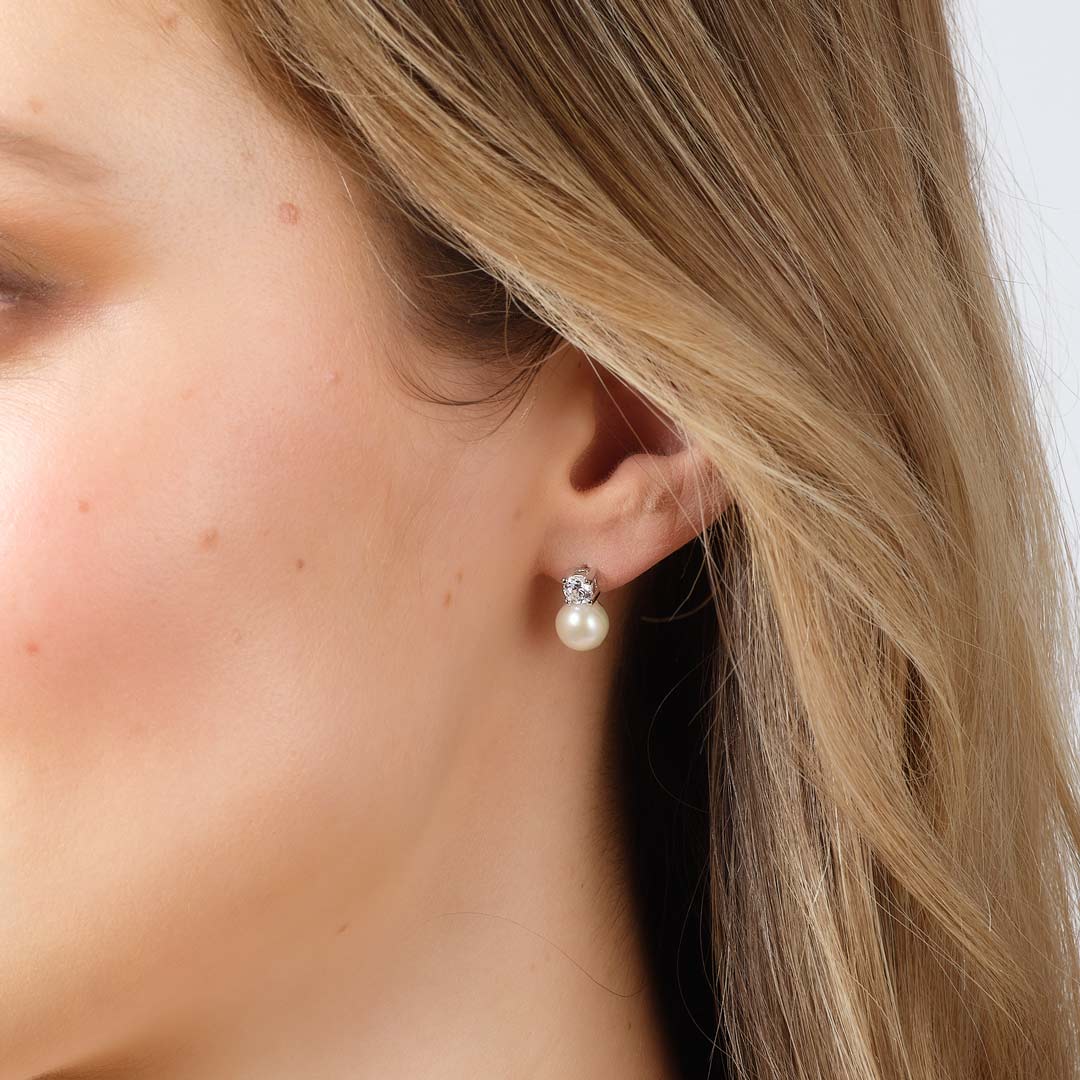 Sterling Silver Pearl Stud Earrings | Tala