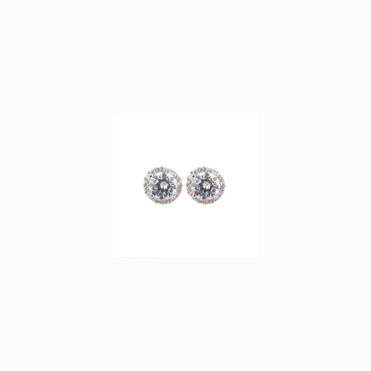 Sterling Silver Diamond Edge Stud Earrings | Gra