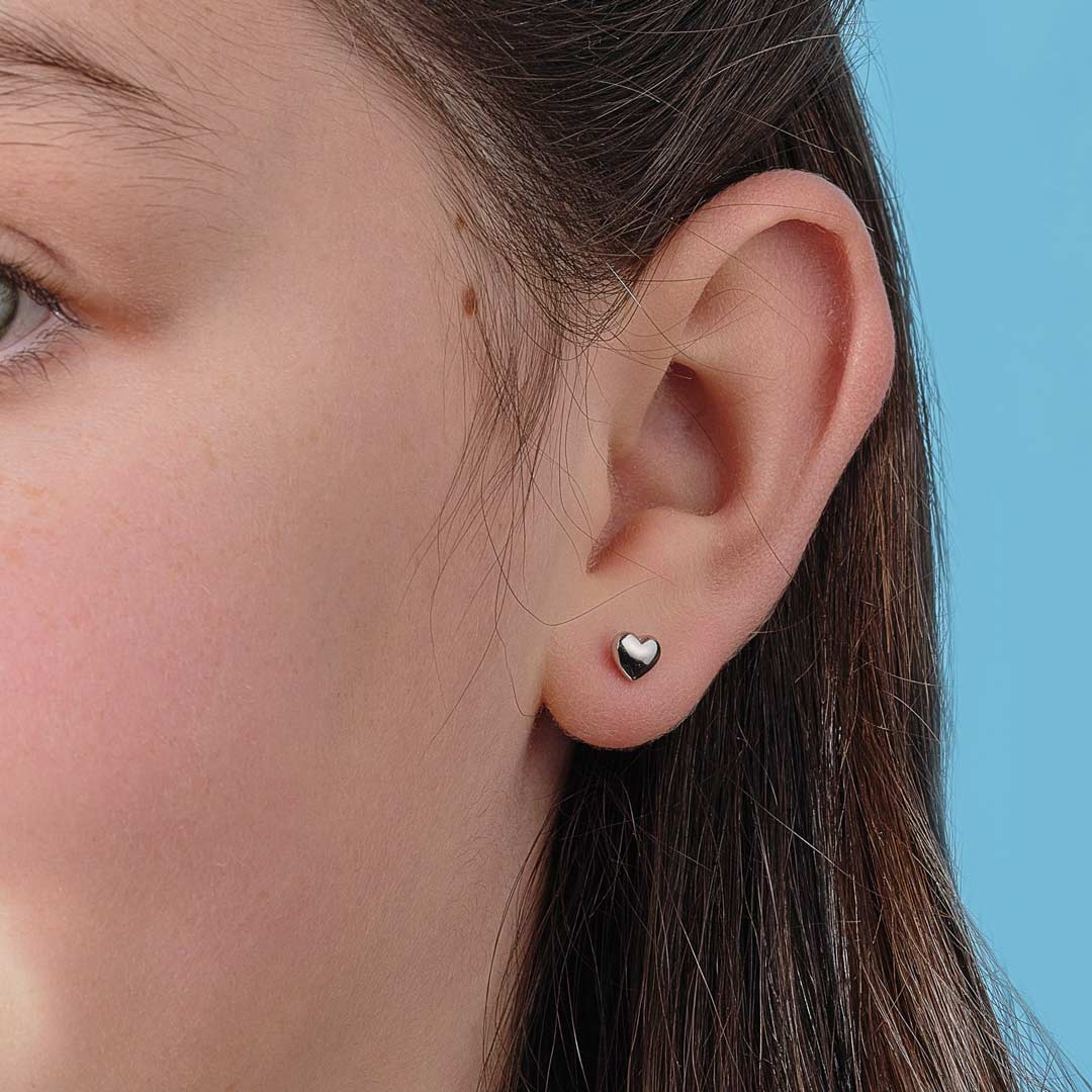 Sterling Silver Heart Stud Earrings | Pipa