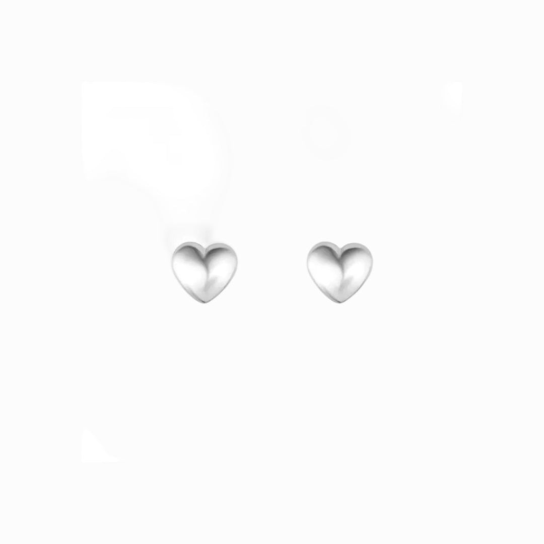 Sterling Silver Heart Stud Earrings | Pipa