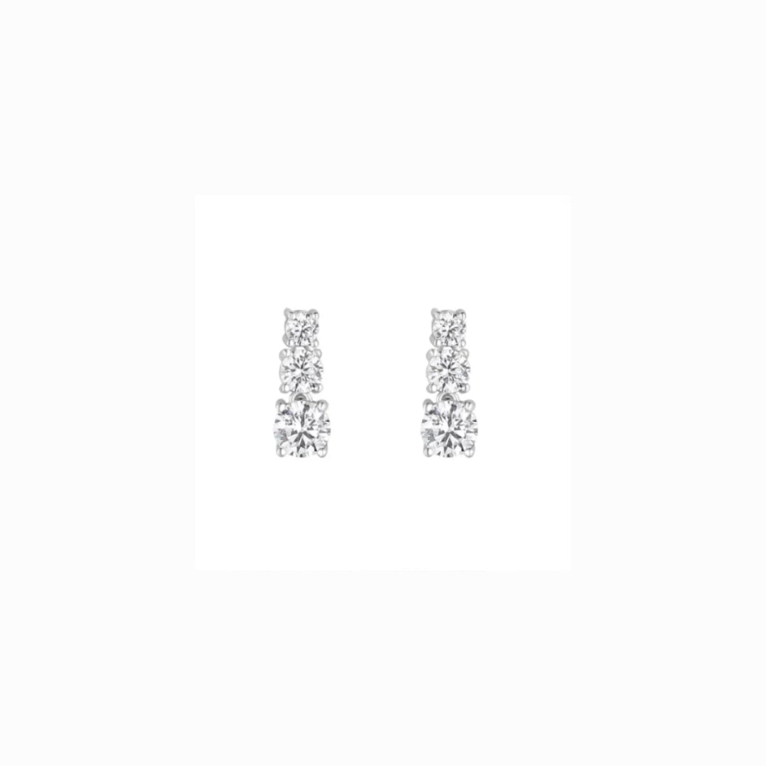 Sterling Silver Trilogy Drop Earrings | Vina