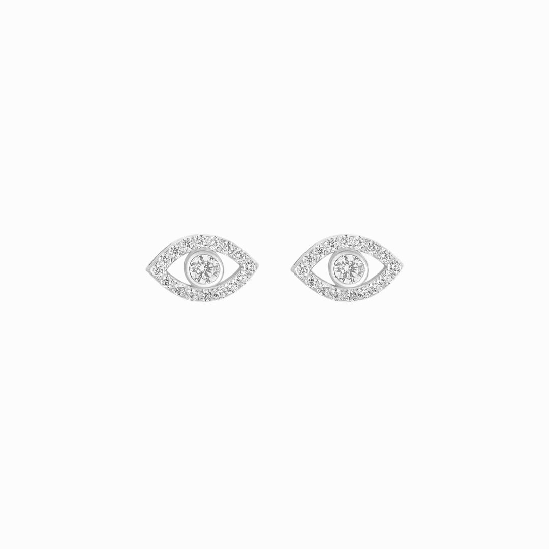 Sterling Silver Evil Eye Stud Earrings | Artemis