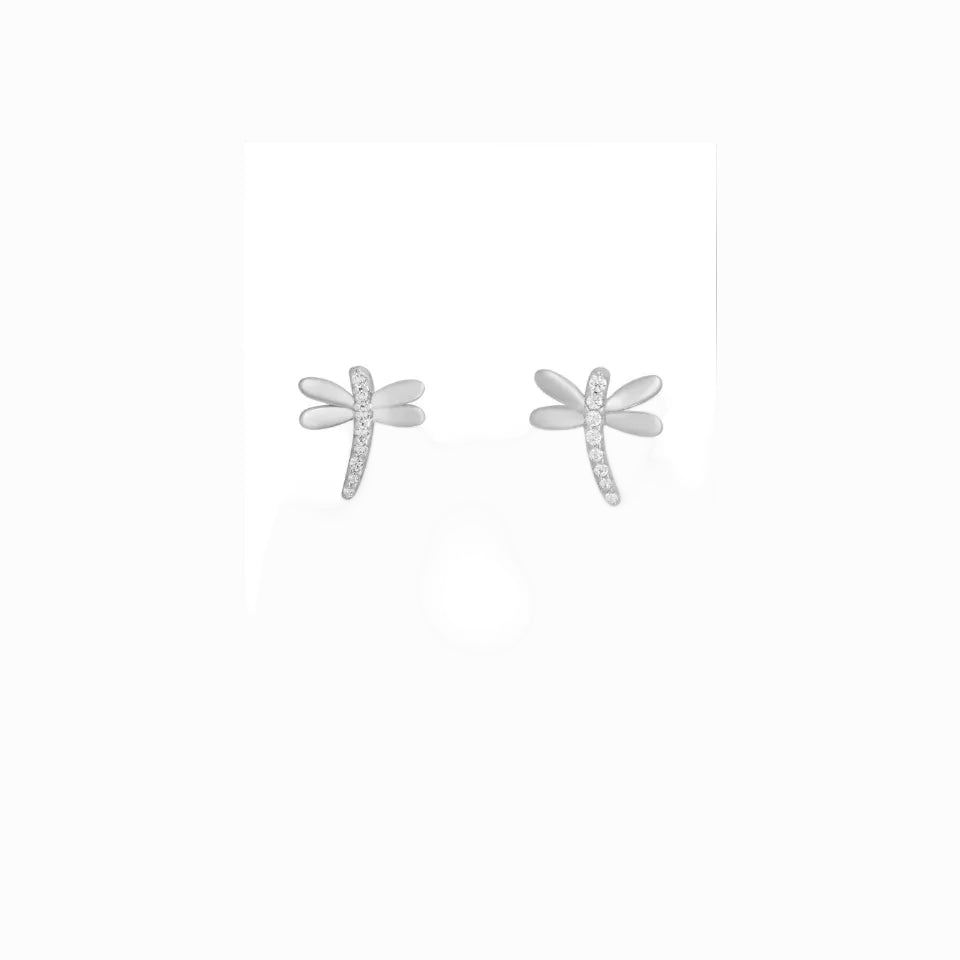 Sterling Silver Dragonfly Stud Earrings | Paloma