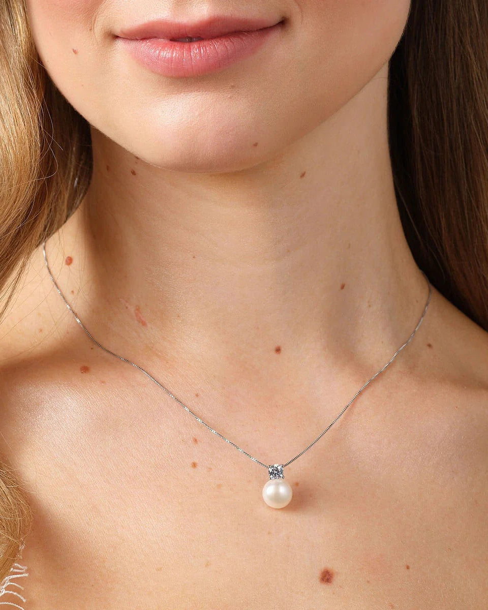 Sterling Silver Fresh Water Pearl Pendant Necklace | Yara