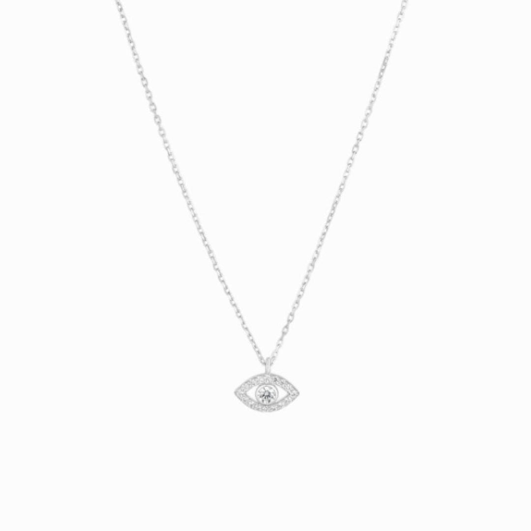 Sterling Silver Evil Eye Necklace | Hera