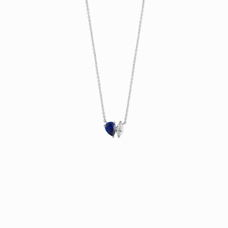 Sterling Silver Pear & Marquise Cut Pendant Necklace | Juno