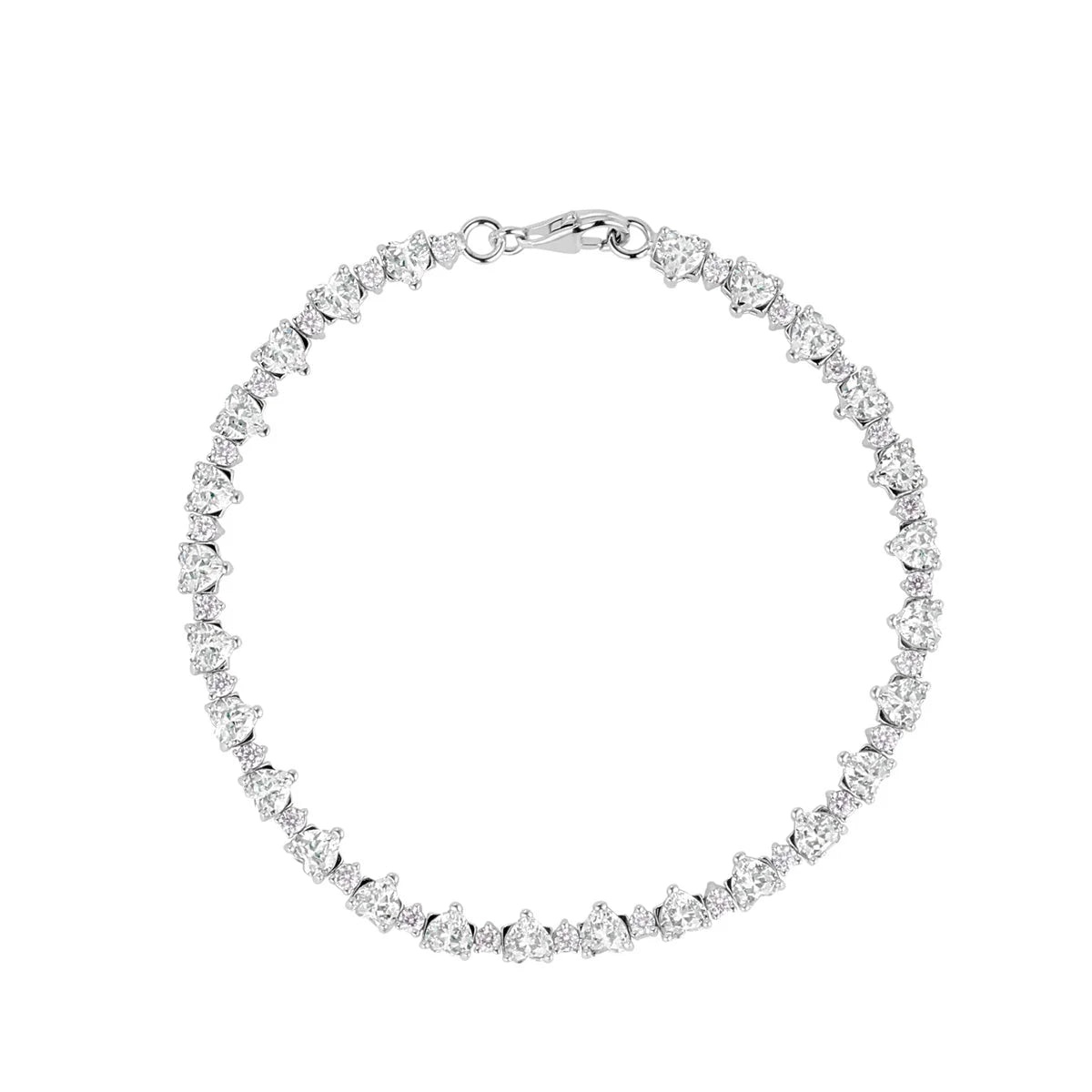 Sterling Silver Heart Claw Tennis Bracelet | Jupiter