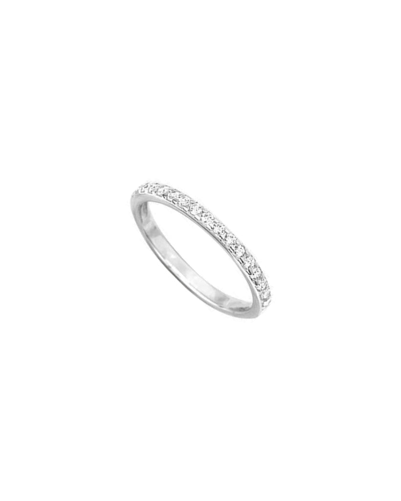 Silver Clear Stone Band Ring