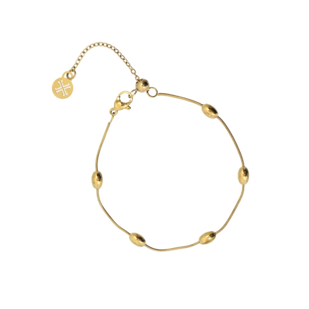 Oval Bead Detail Chain Bracelet | Anartxy