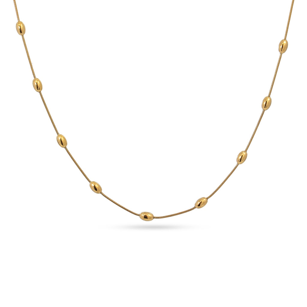 Oval Bead Detail Chain Necklace | Anartxy