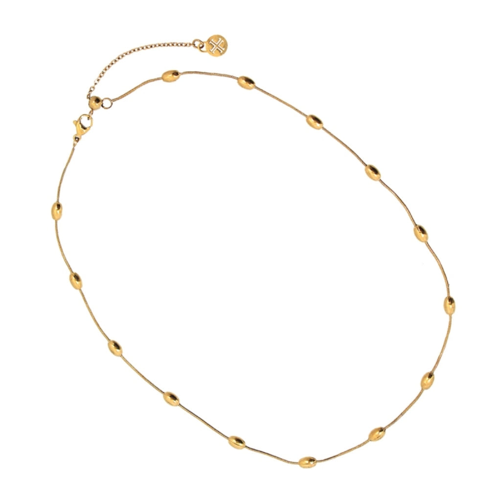 Oval Bead Detail Chain Necklace | Anartxy