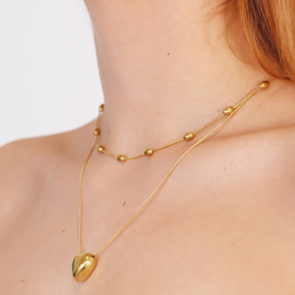 Oval Bead Detail Chain Necklace | Anartxy
