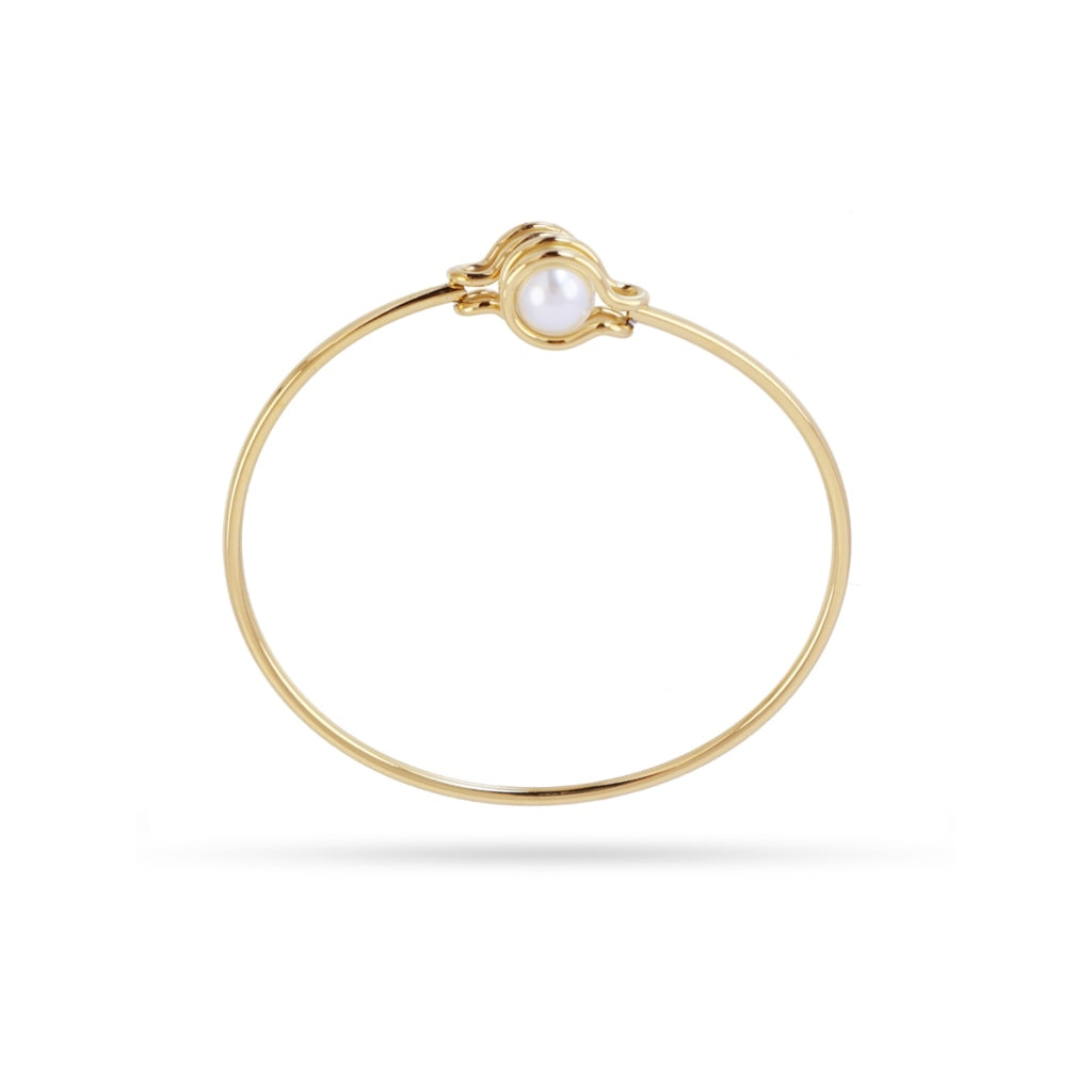 Pearl Detail Bangle Bracelet | Anartxy