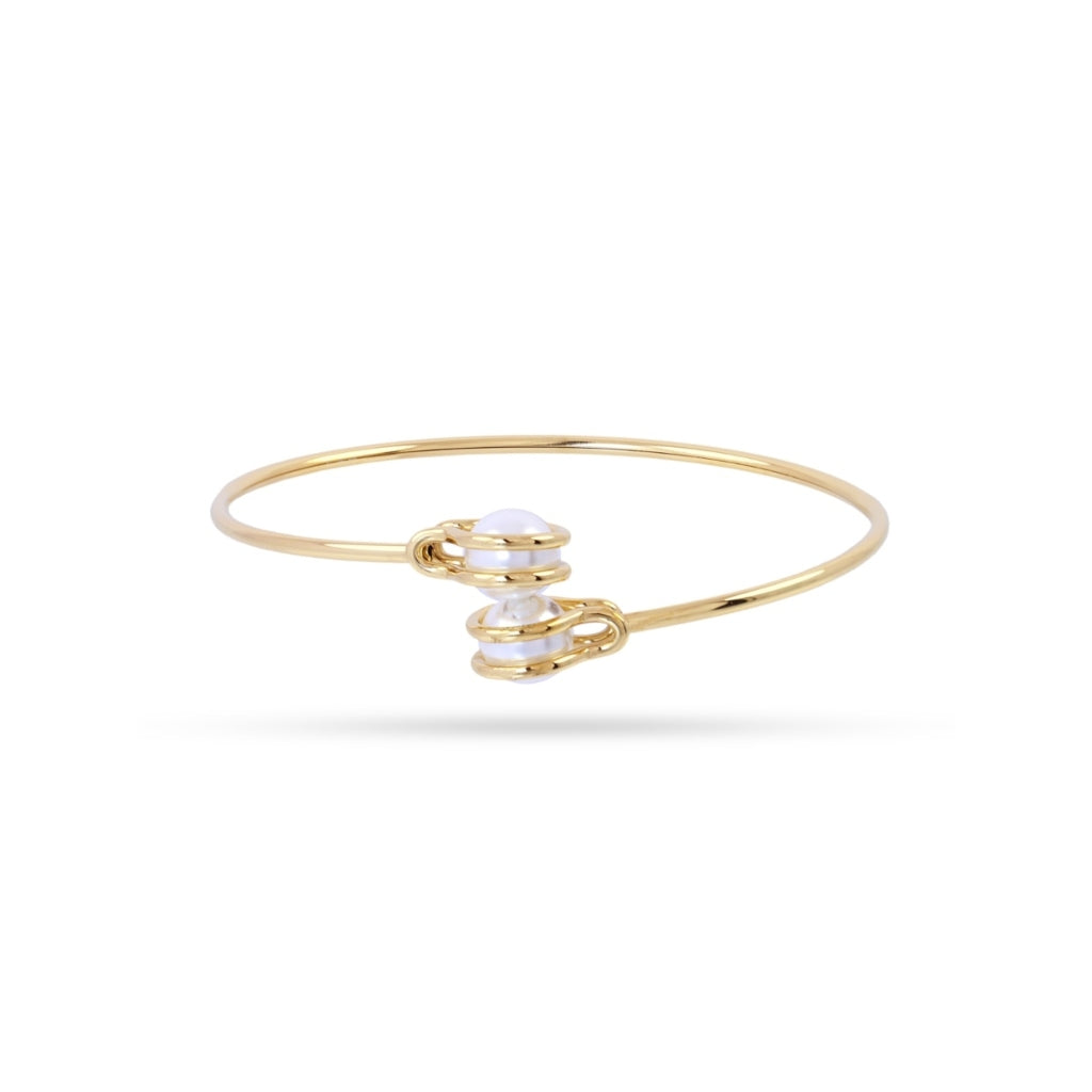 Pearl Detail Bangle Bracelet | Anartxy