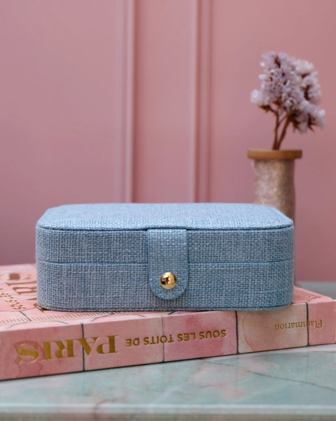 Rectangle Travel Jewellery Box | Brigitte | Linen | Maison Scarlett