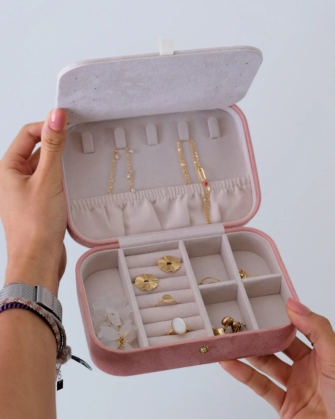 Rectangle Travel Jewellery Box | Brigitte | Velvet | Maison Scarlett