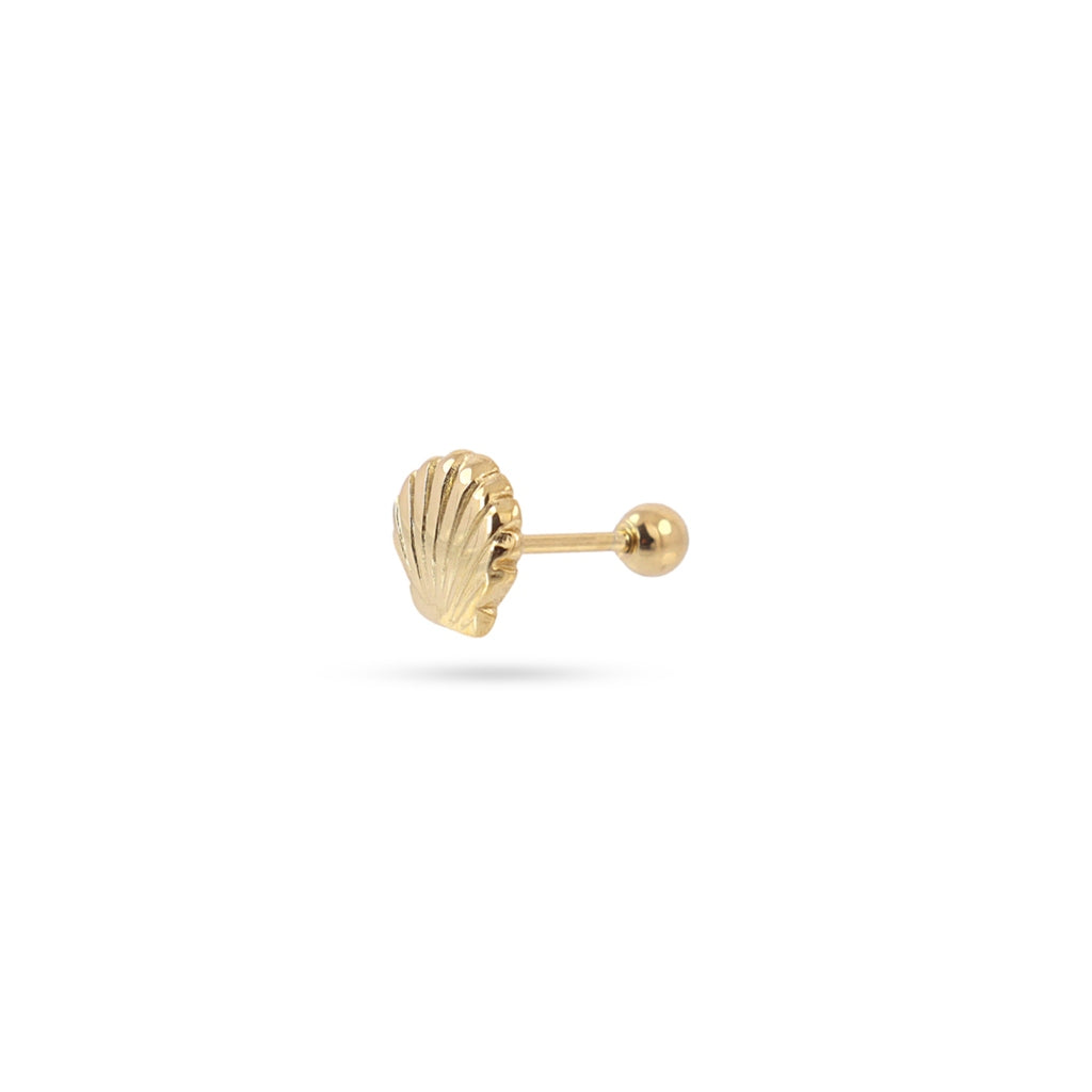 Sea Shell Ball Back Single Stud Earring | Anartxy