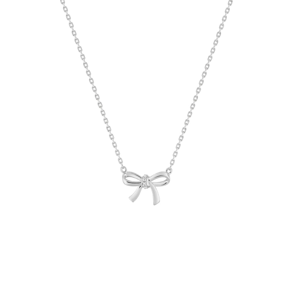 Silver Bow Detail Necklace | Bree