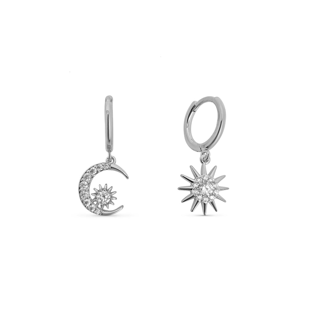 Silver Celestial Charm Earrings