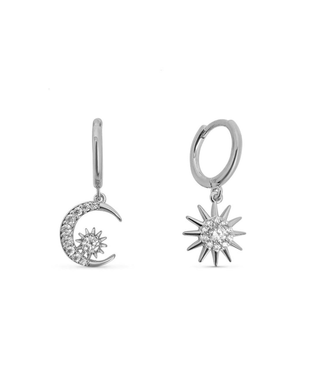 Silver Celestial Charm Earrings