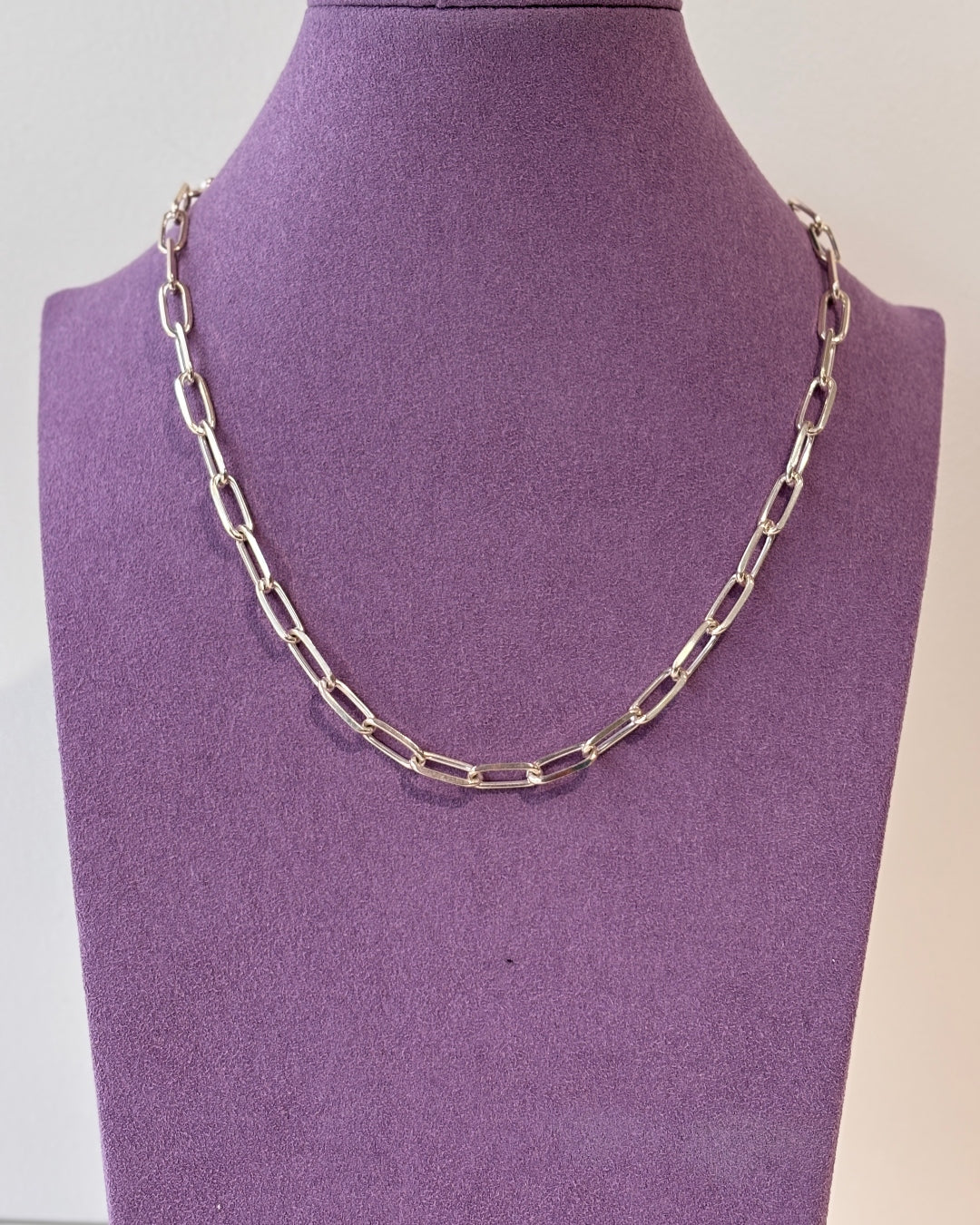Sterling Silver Chunky Paperclip Necklace | Matea