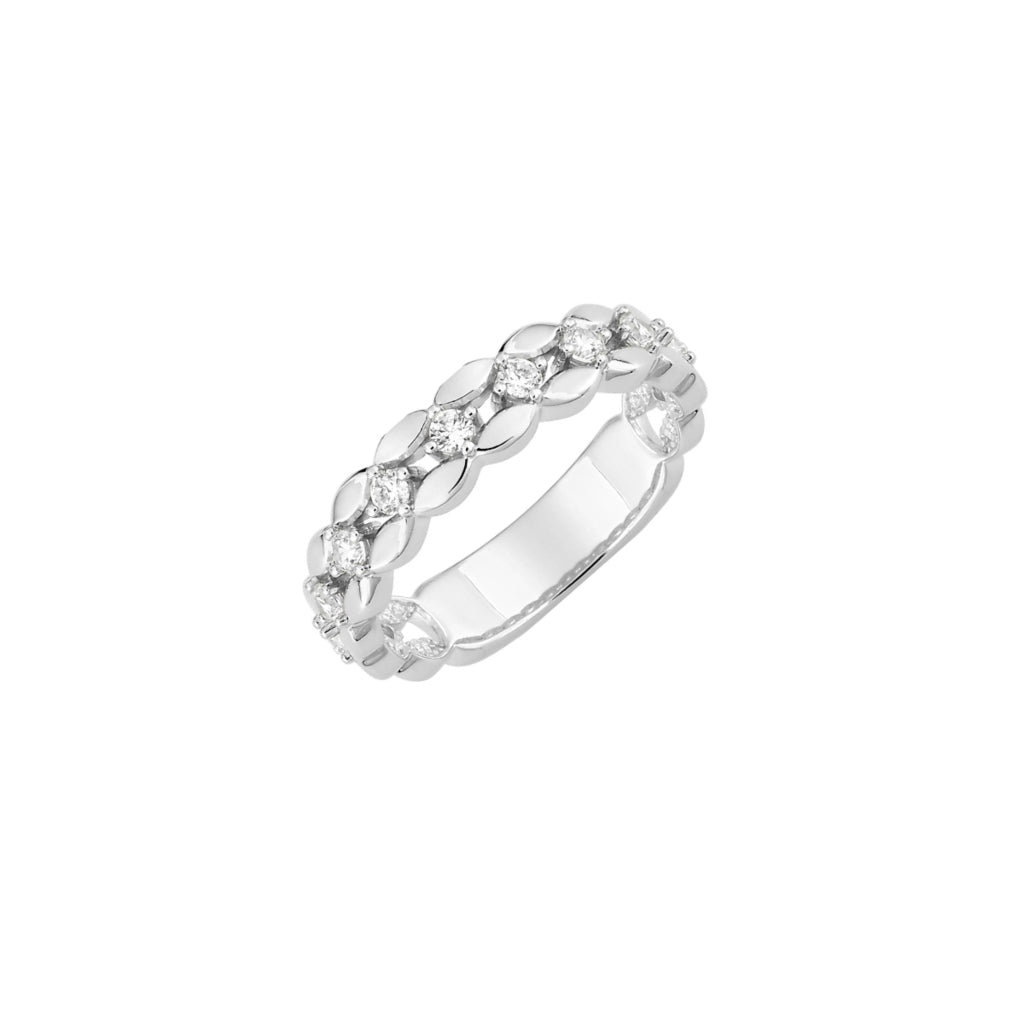 Silver Clear Stone Chunky Band Ring | Kardia