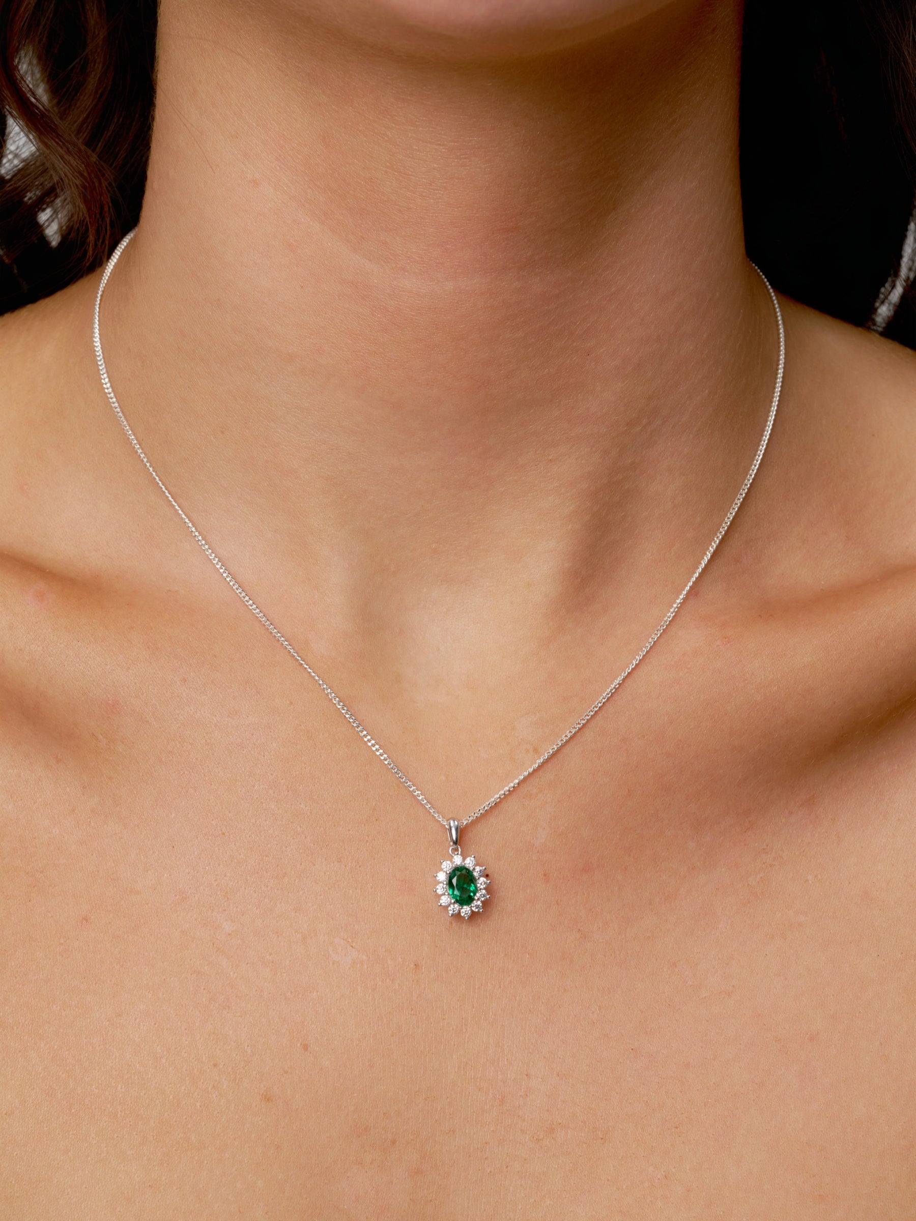 Silver Coloured Stone Cluster Pendant | Coole