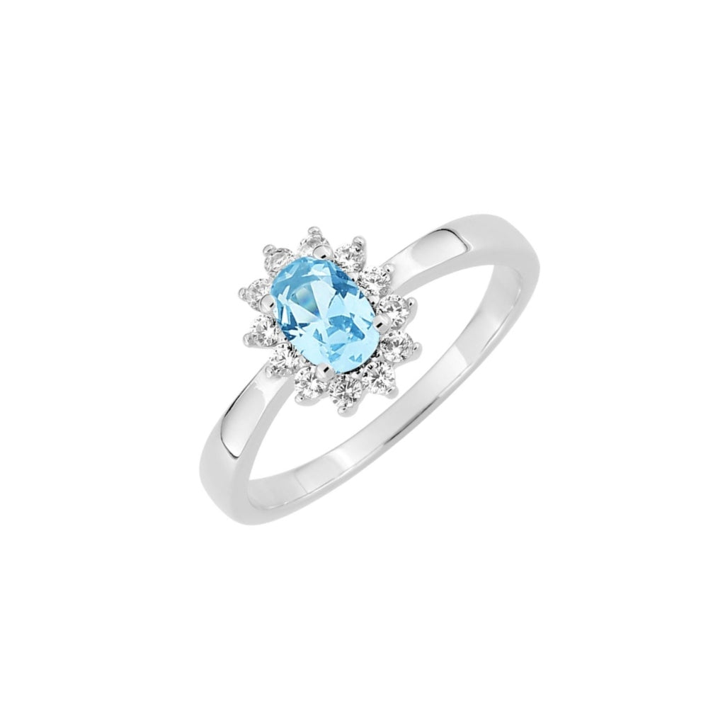 Silver Coloured Stone Cluster Ring | Corinna