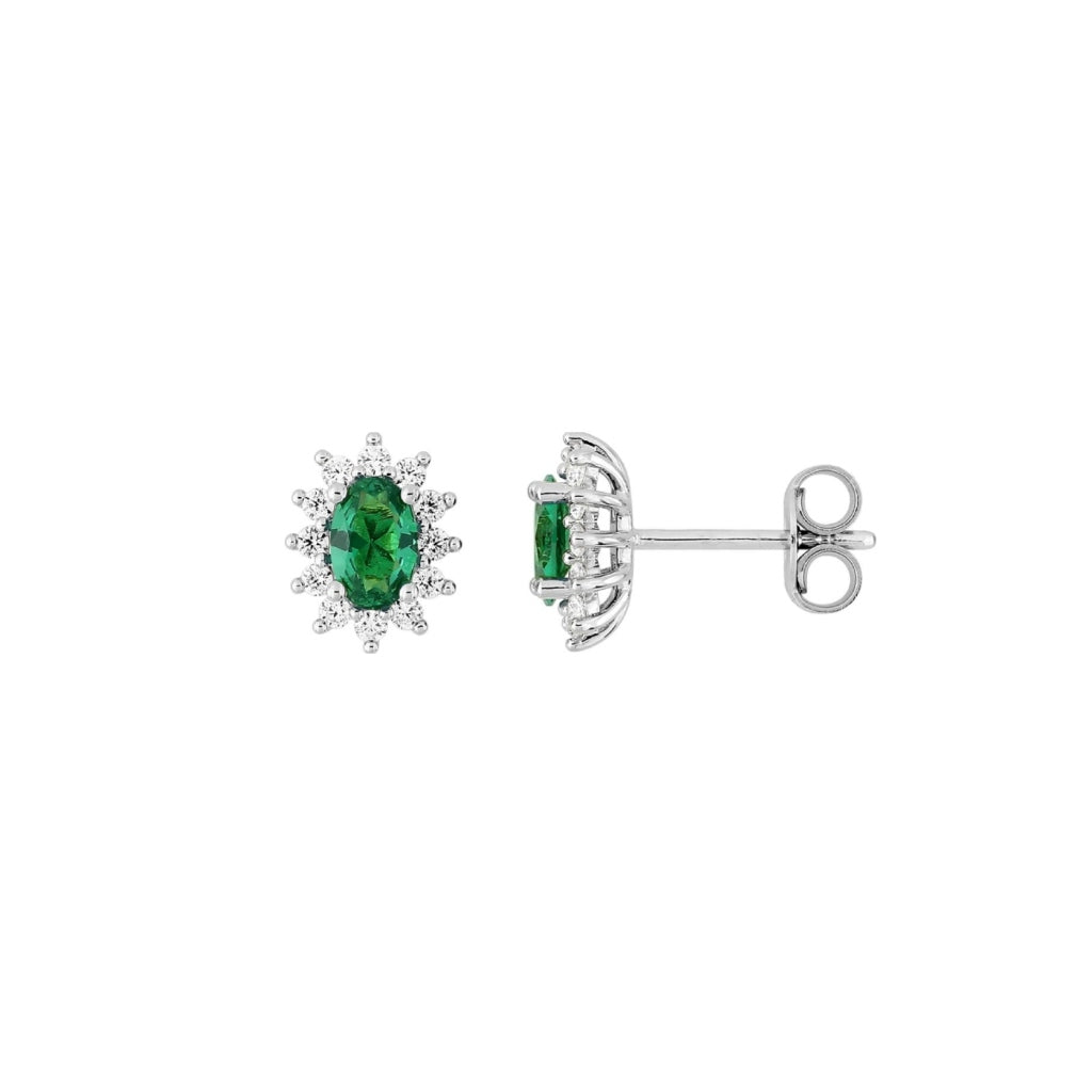 Silver Coloured Stone Cluster Stud Earrings | Bastia