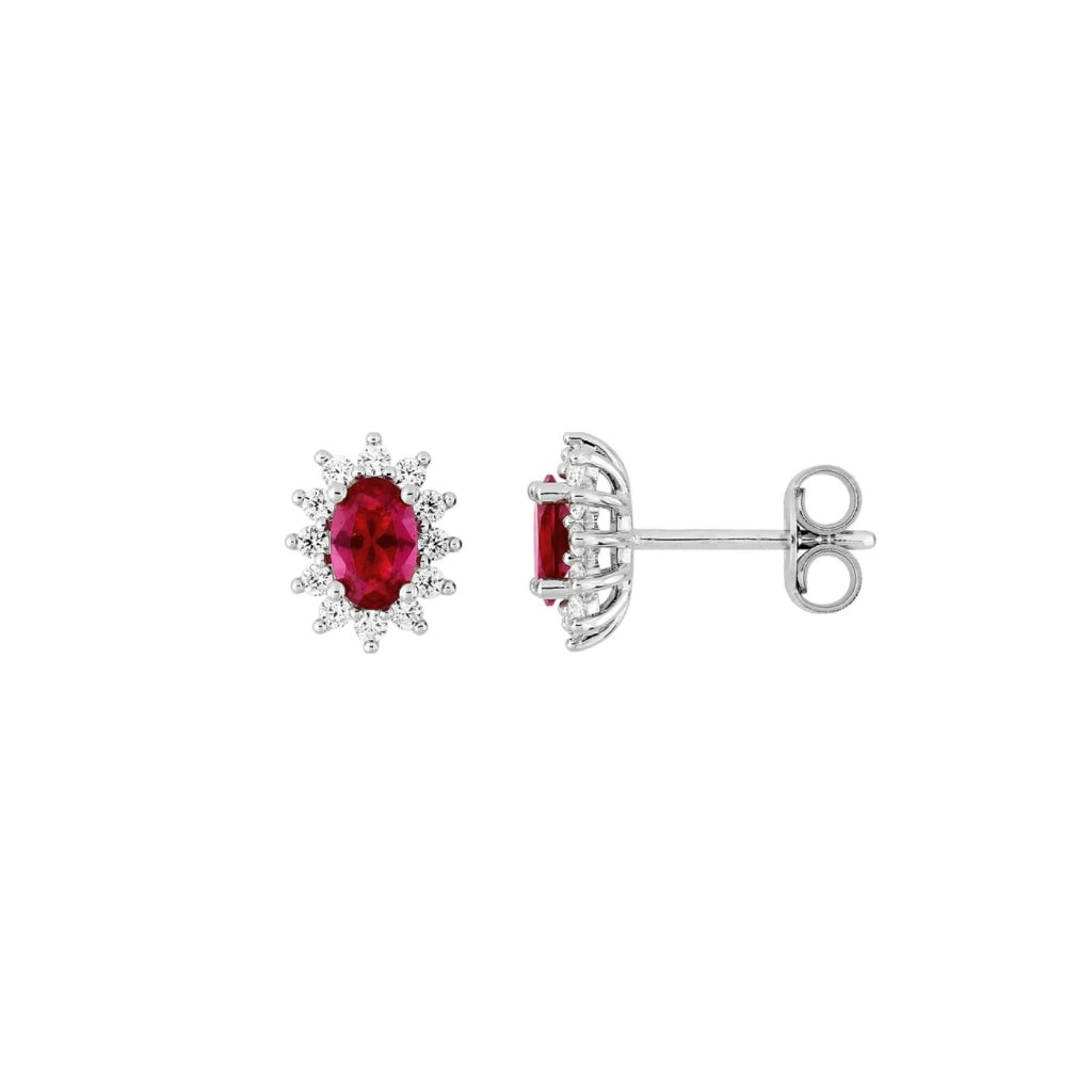 Silver Coloured Stone Cluster Stud Earrings | Bastia
