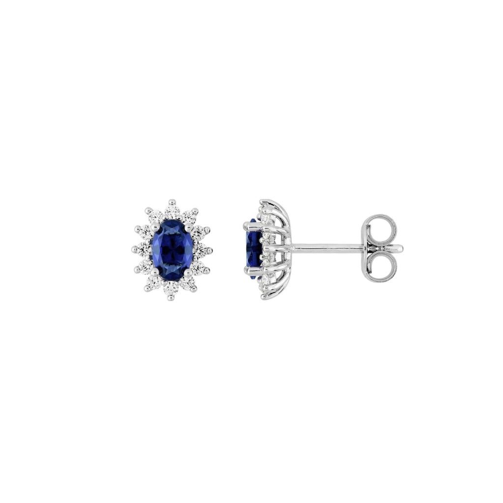 Silver Coloured Stone Cluster Stud Earrings | Bastia