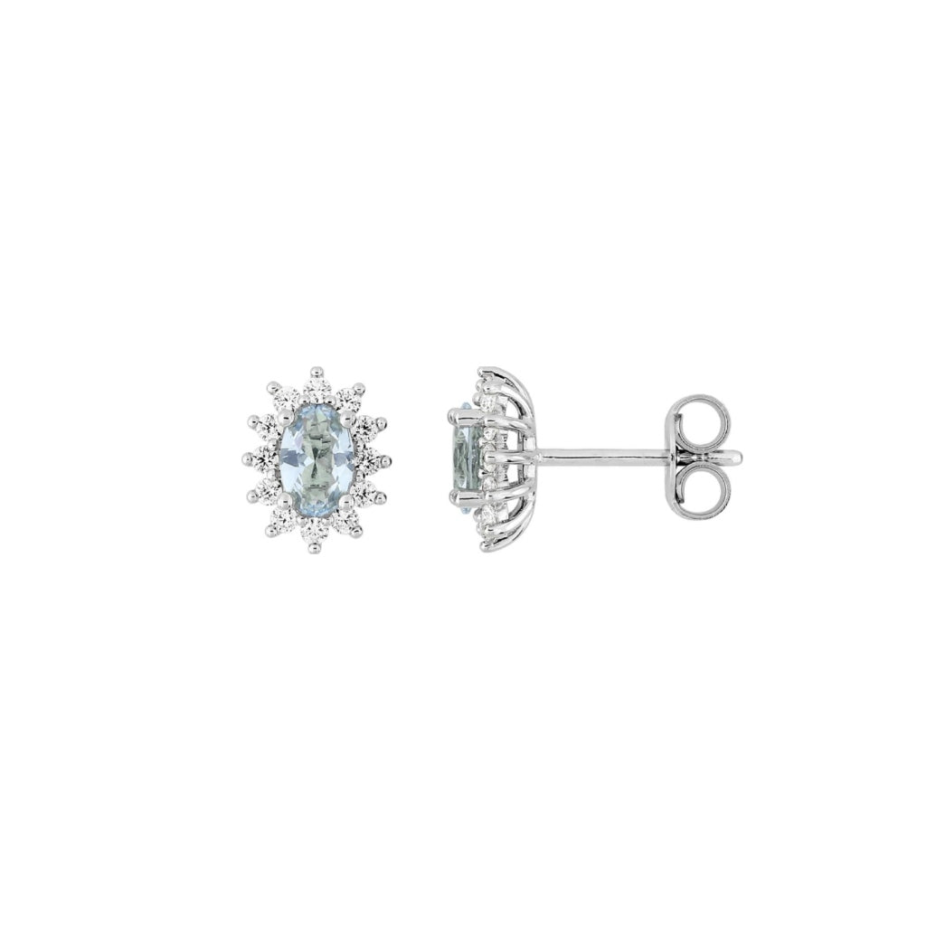 Silver Coloured Stone Cluster Stud Earrings | Bastia
