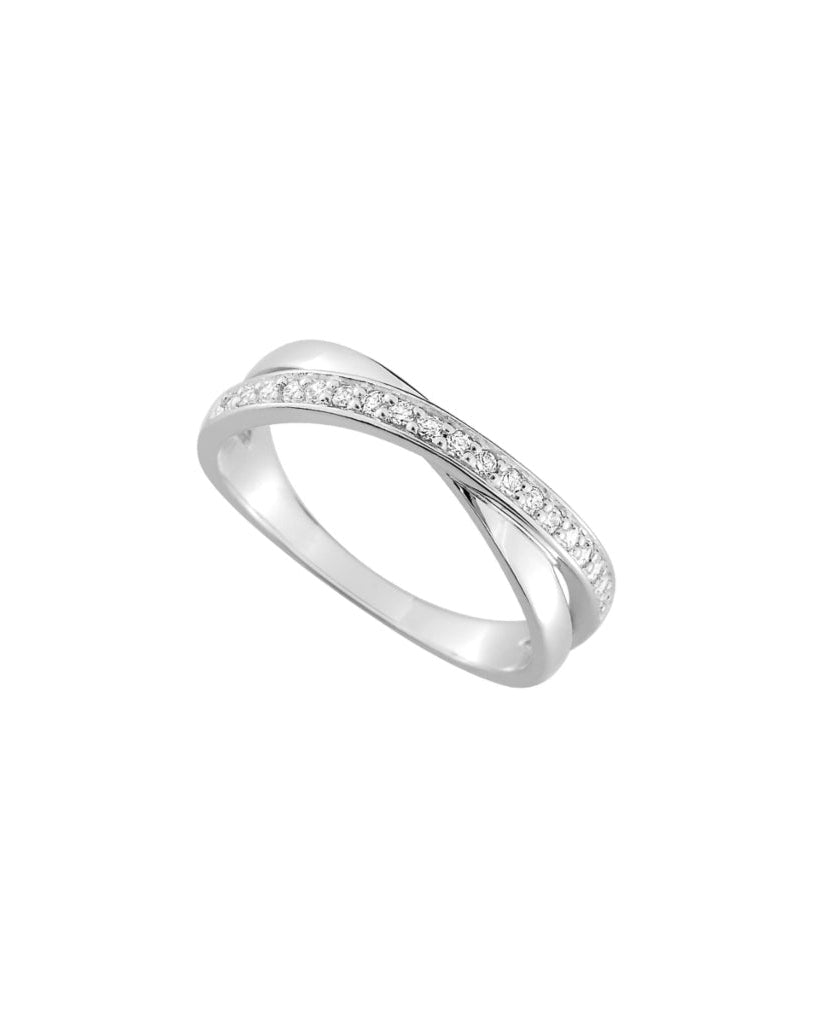 Silver Crossover Ring