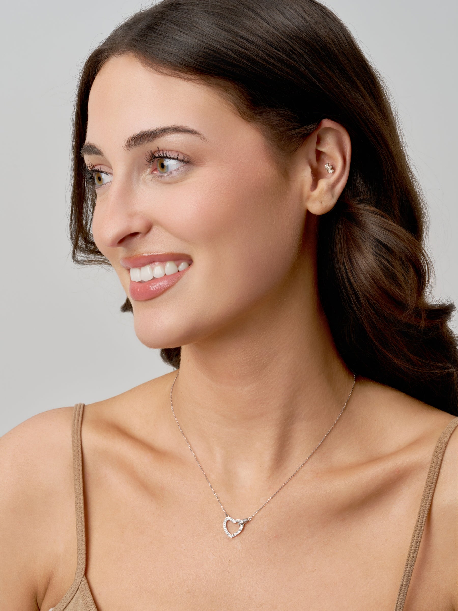 Silver Cut Out Loveheart Necklace | Coeur