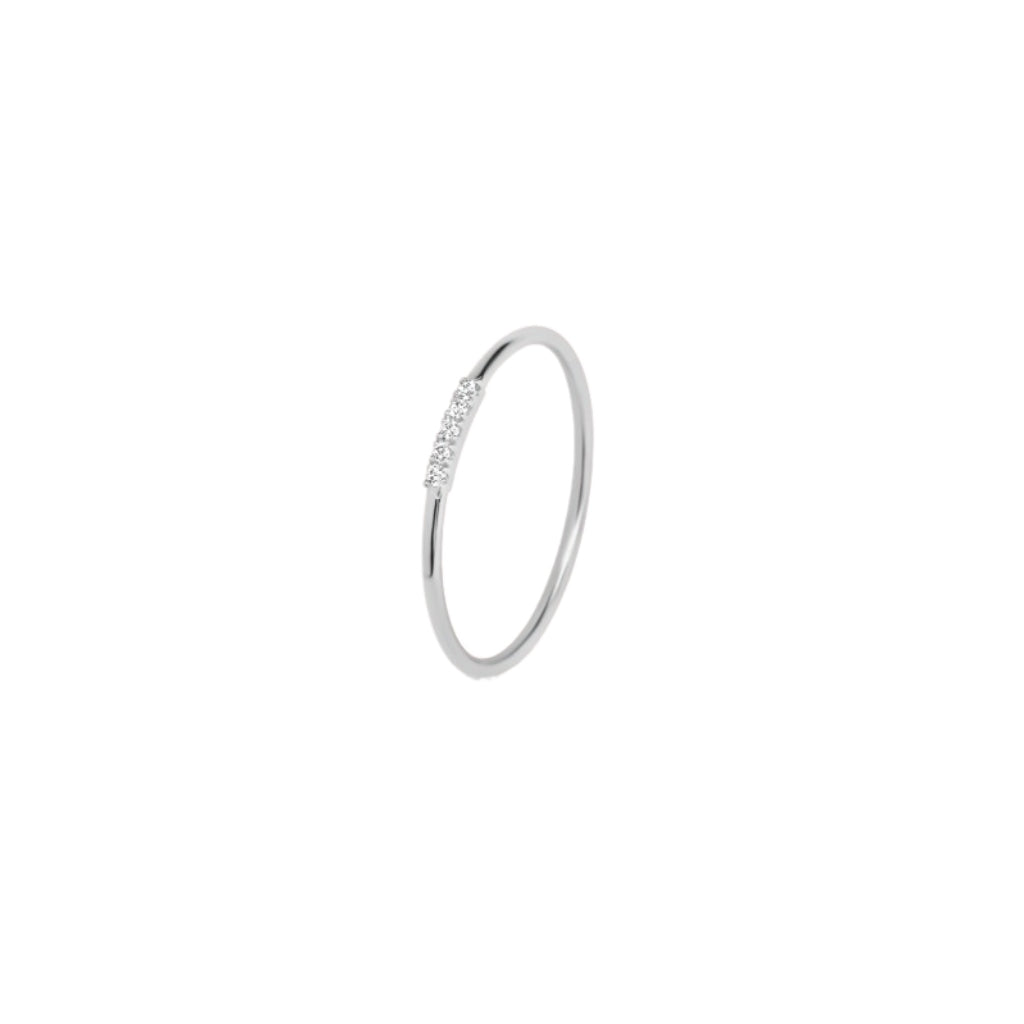 Sterling Silver Dainty Five Stone Ring | Lucie