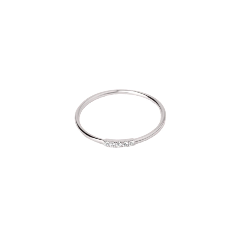 Sterling Silver Dainty Five Stone Ring | Lucie