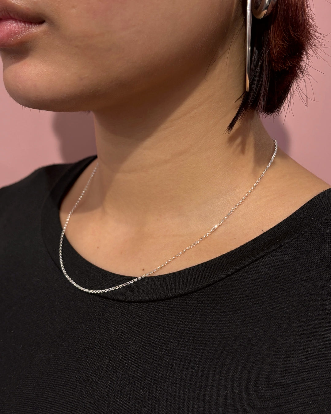 Silver Delicate Belcher Chain Necklace | Padua