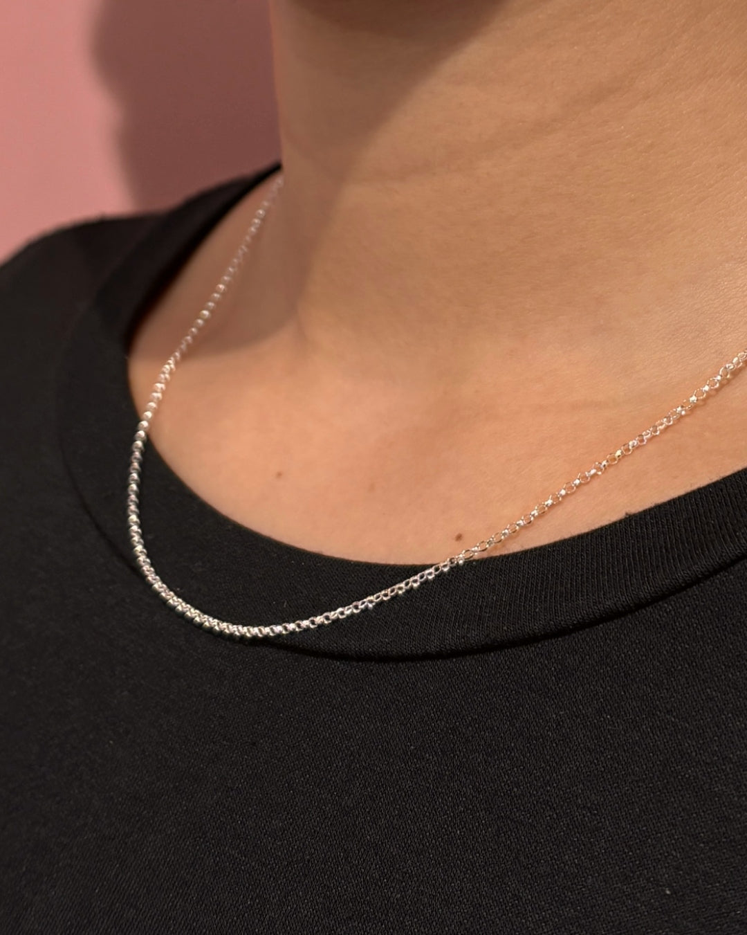 Silver Delicate Belcher Chain Necklace | Padua