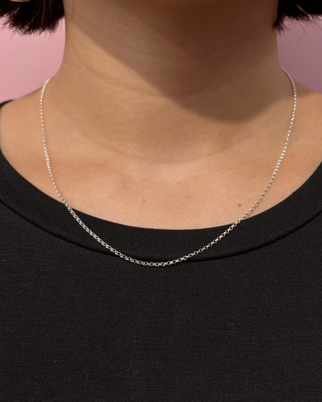 Silver Delicate Belcher Chain Necklace | Padua