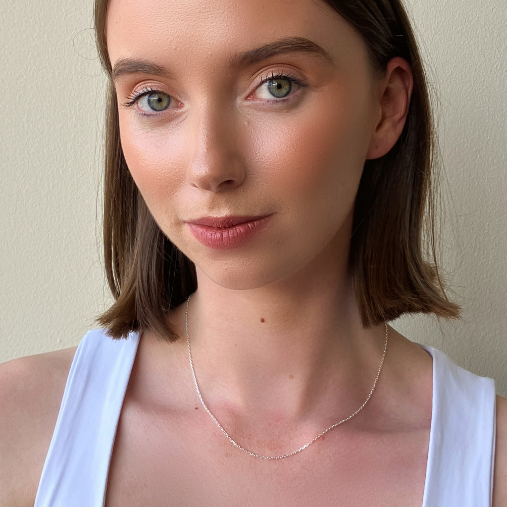 Silver Delicate Cable Chain Necklace