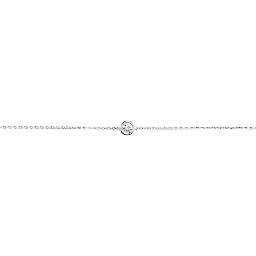 Silver Delicate Circle Stone Bracelet 
