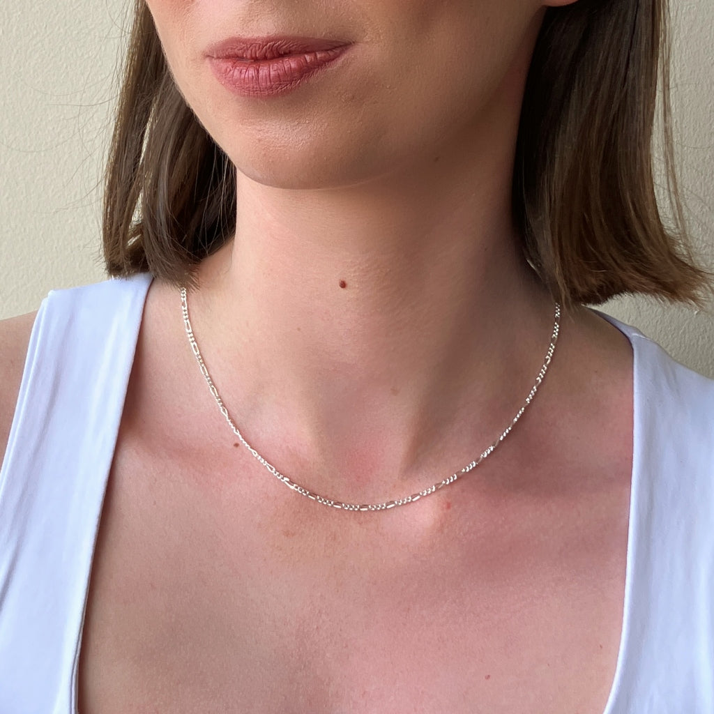Silver Figaro Chain Necklace