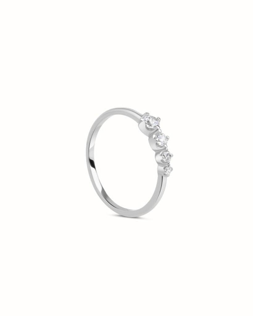 Sterling Silver Graduated Multi Stone Ring | Koti