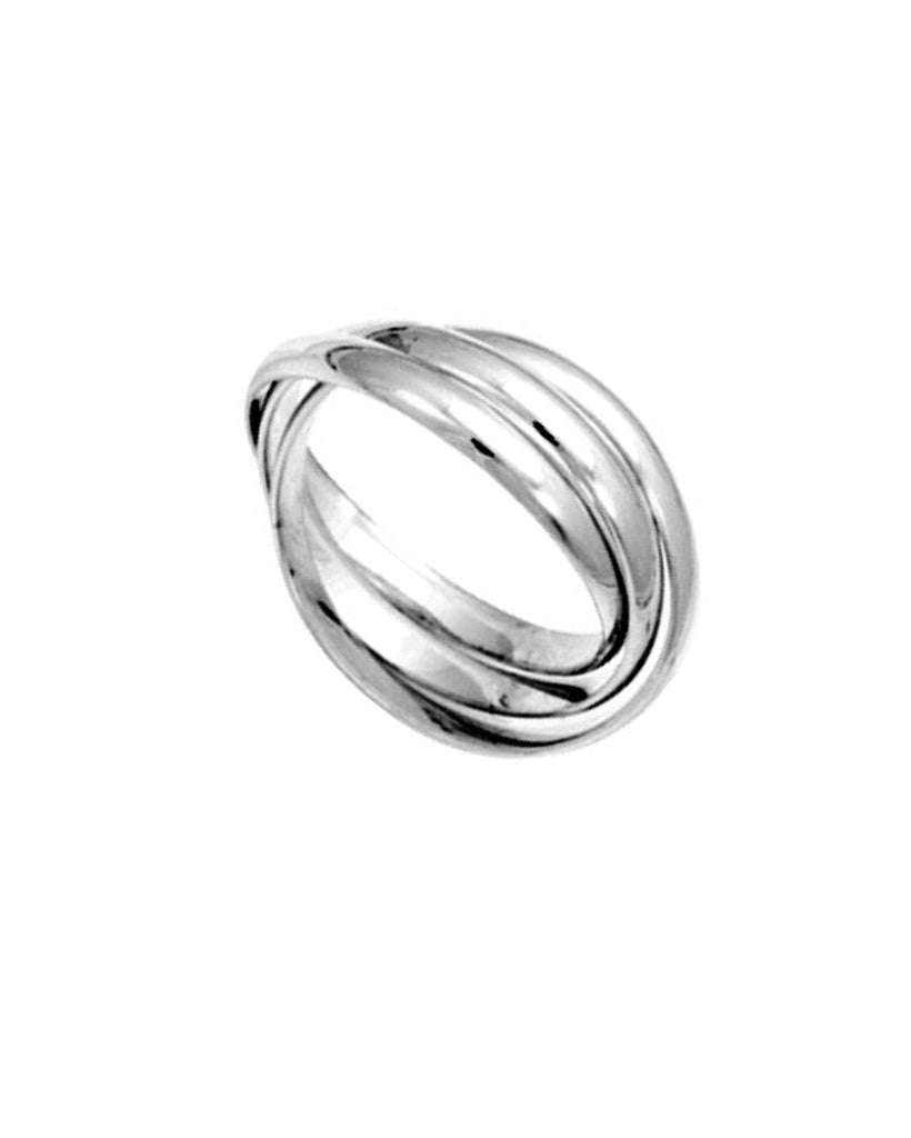 Silver Interlocking Triple Band Ring