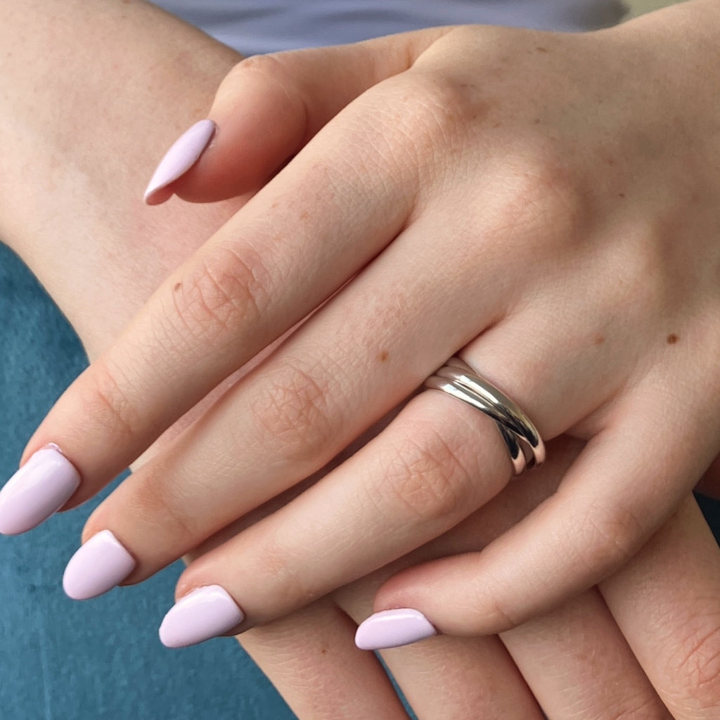 Silver Interlocking Triple Band Ring