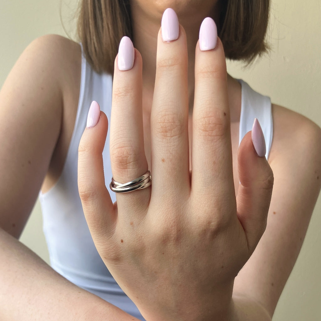 Silver Interlocking Triple Band Ring