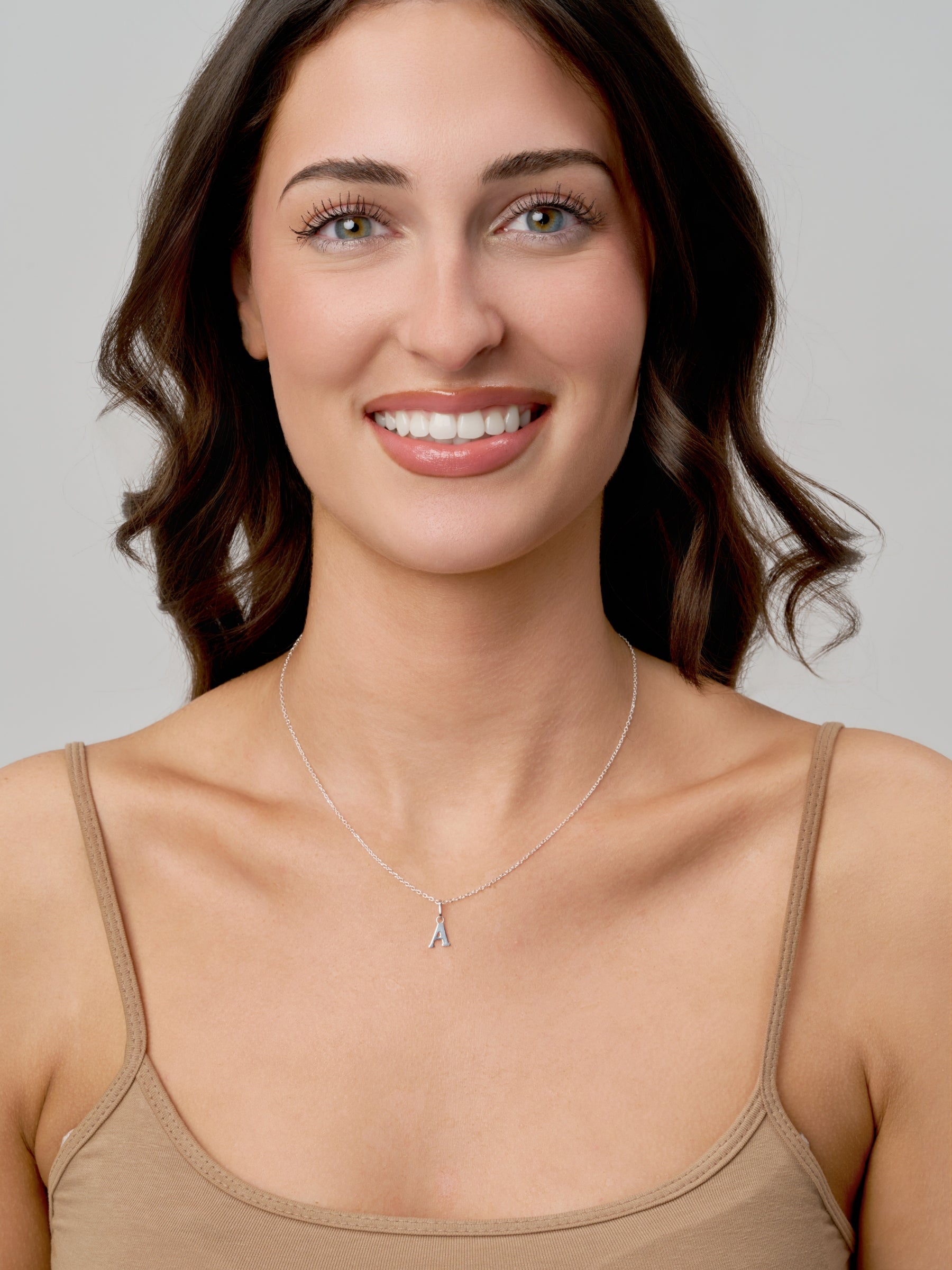 Silver Letter Pendant Necklace